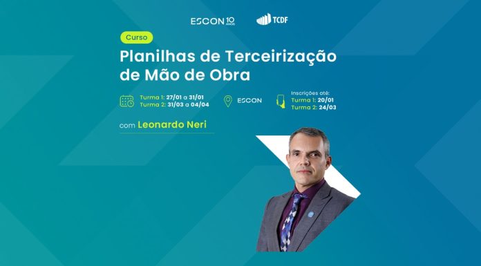 Inscrições abertas para curso prático de elaboração de planilhas para contratos de terceirização