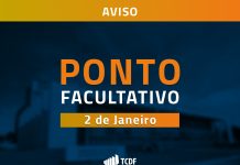 Aviso: ponto facultativo no dia 2 de janeiro