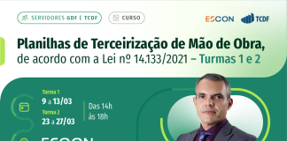 Inscrições abertas para o curso sobre Planilhas de Terceirização de Mão de Obra